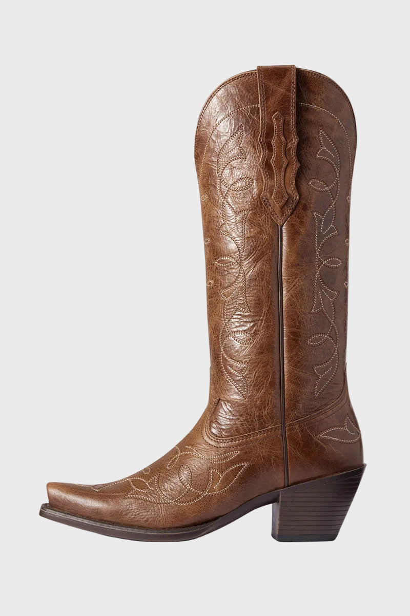 Ariat Heritage D Toe Stretch Fit Western Boot Dark Tan 