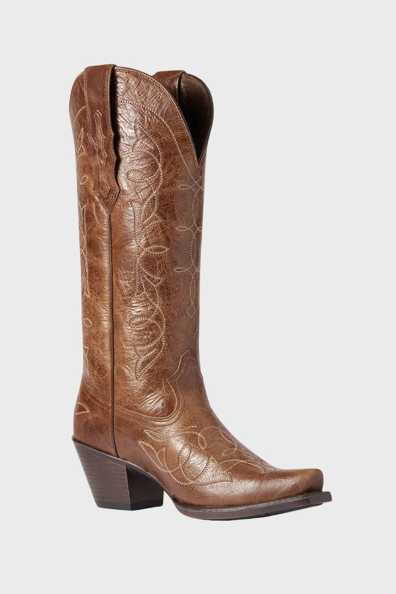 Ariat Heritage D Toe Stretch Fit Western Boot Dark Tan 
