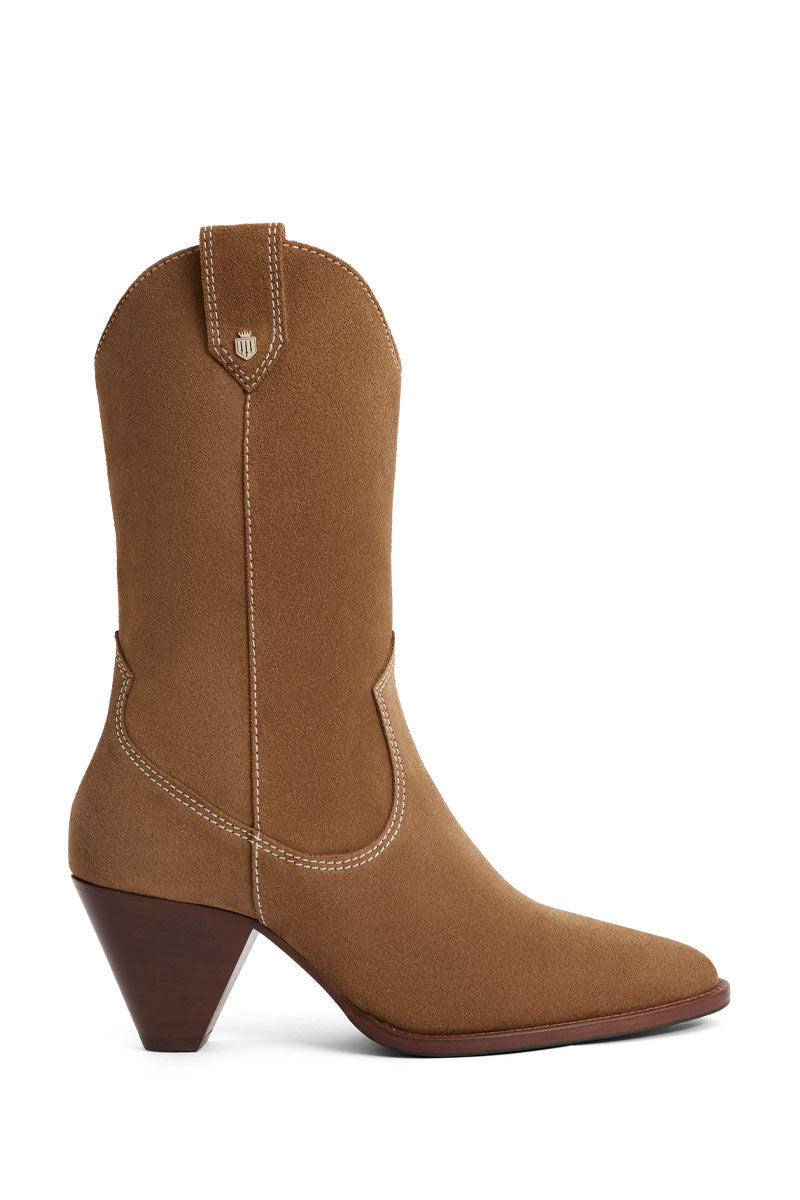 Fairfax & Favor Dakota Mid Calf Boot Tan Suede