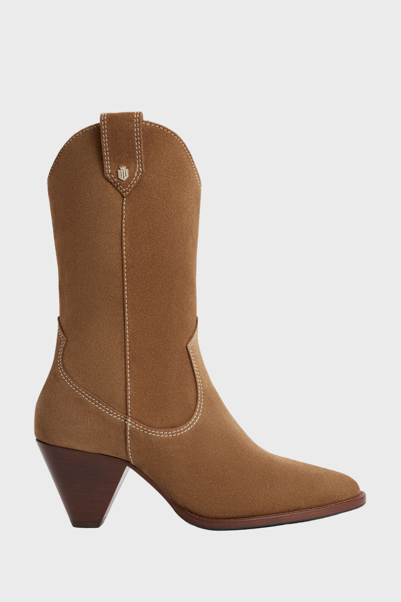 Fairfax & Favor Dakota Mid Calf Boot Tan Suede