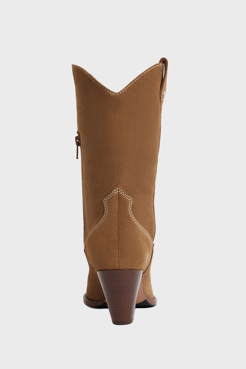 Fairfax & Favor Dakota Mid Calf Boot Tan Suede