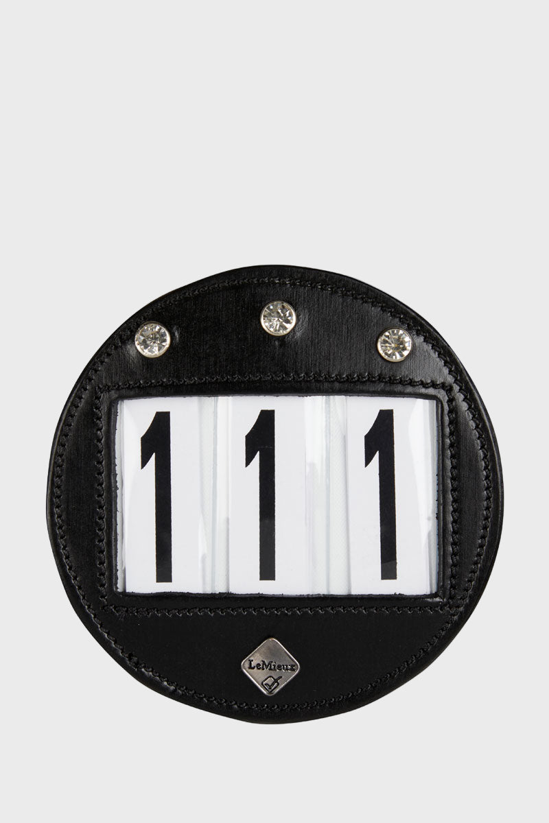 Le Mieux Bridle Number Holder Diamante Black