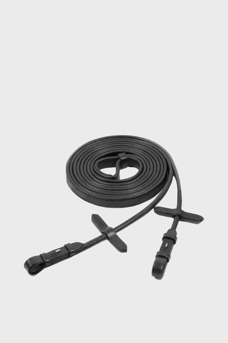 Schockemohle Double Bridle Reins Black/Silver