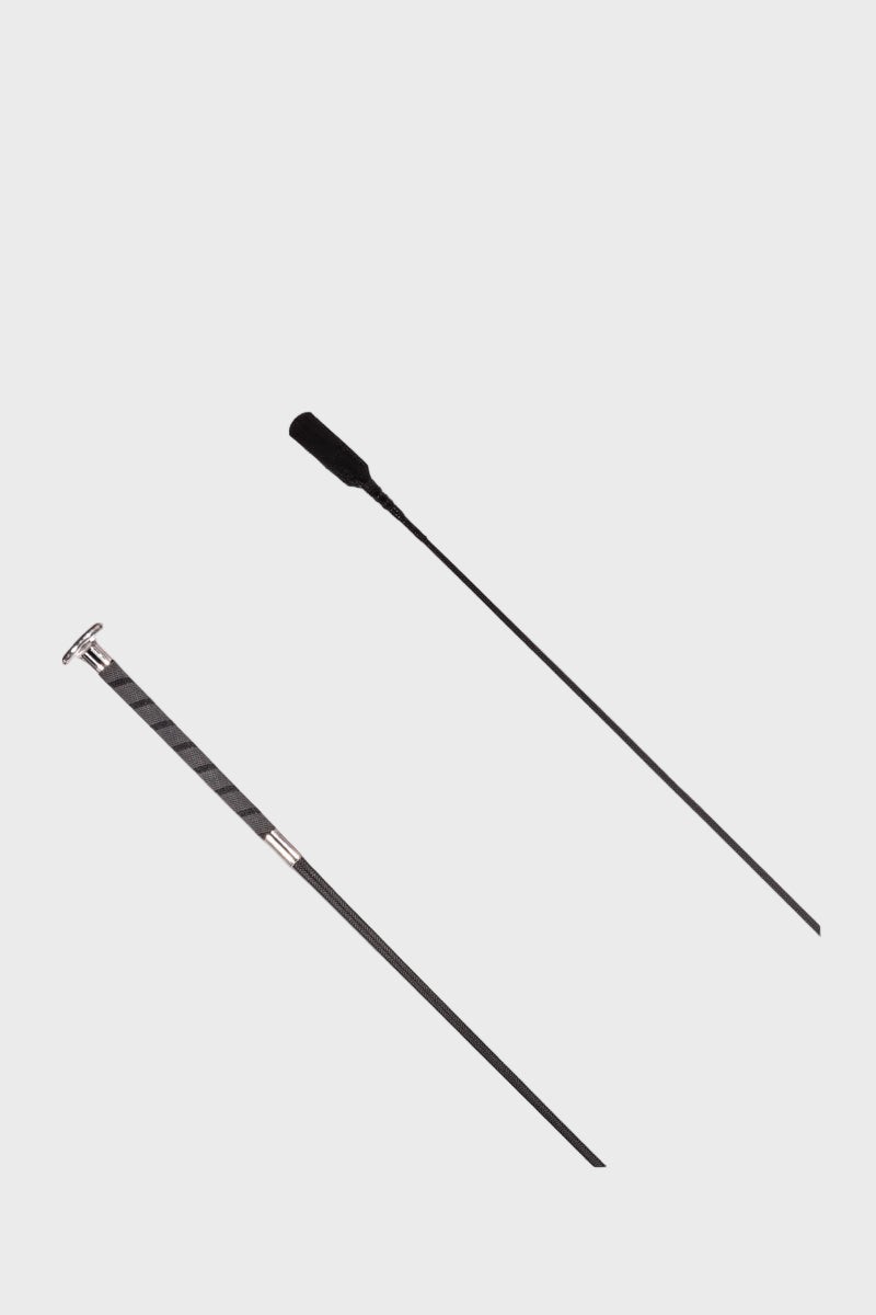 Country Direct Rubber Thread Metal Cap Dressage Whip Black