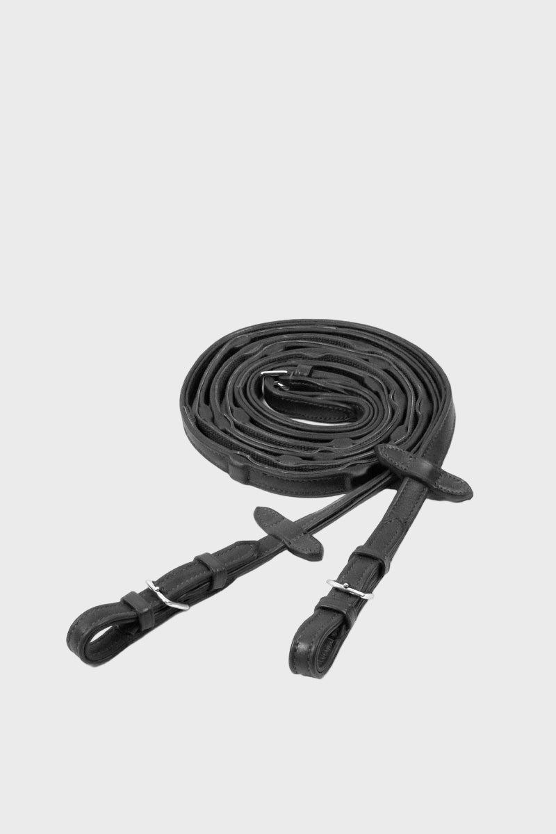 Schockemohle Durasoft Grip Reins Black/Silver