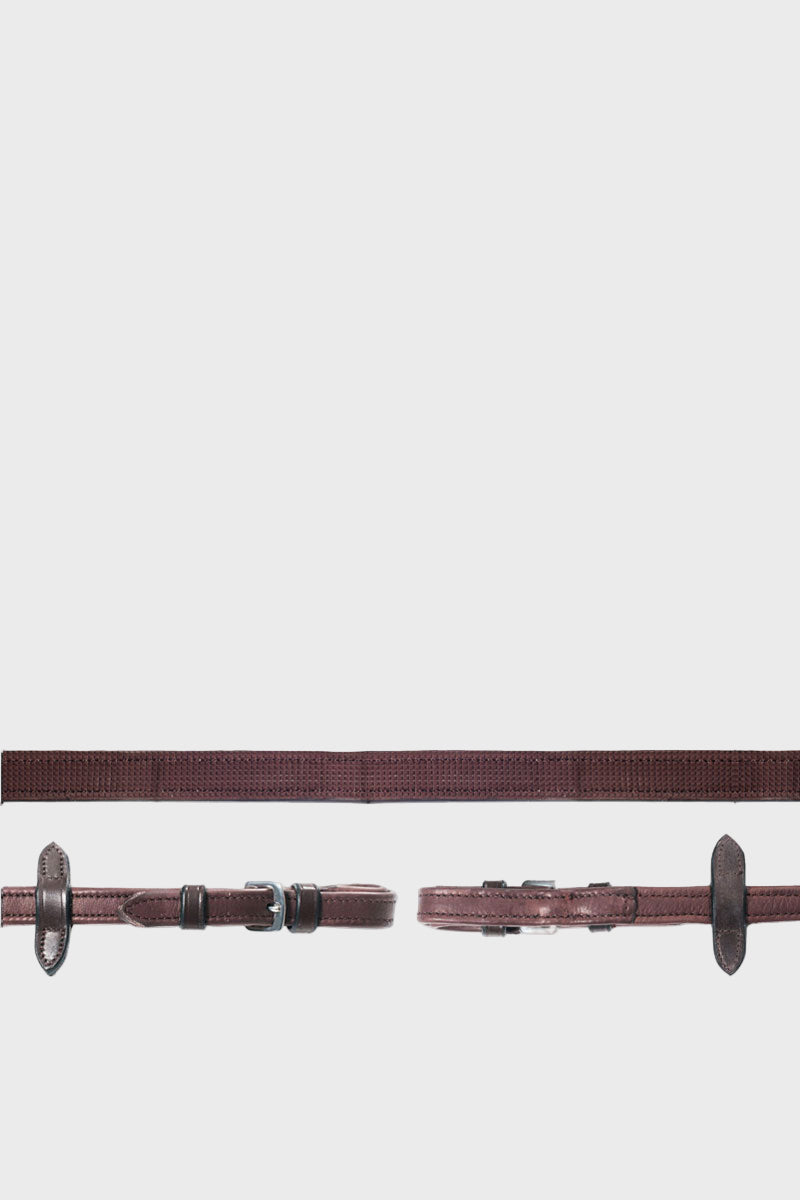 Schockemohle Durasoft Grip Reins Dark Brown/Silver