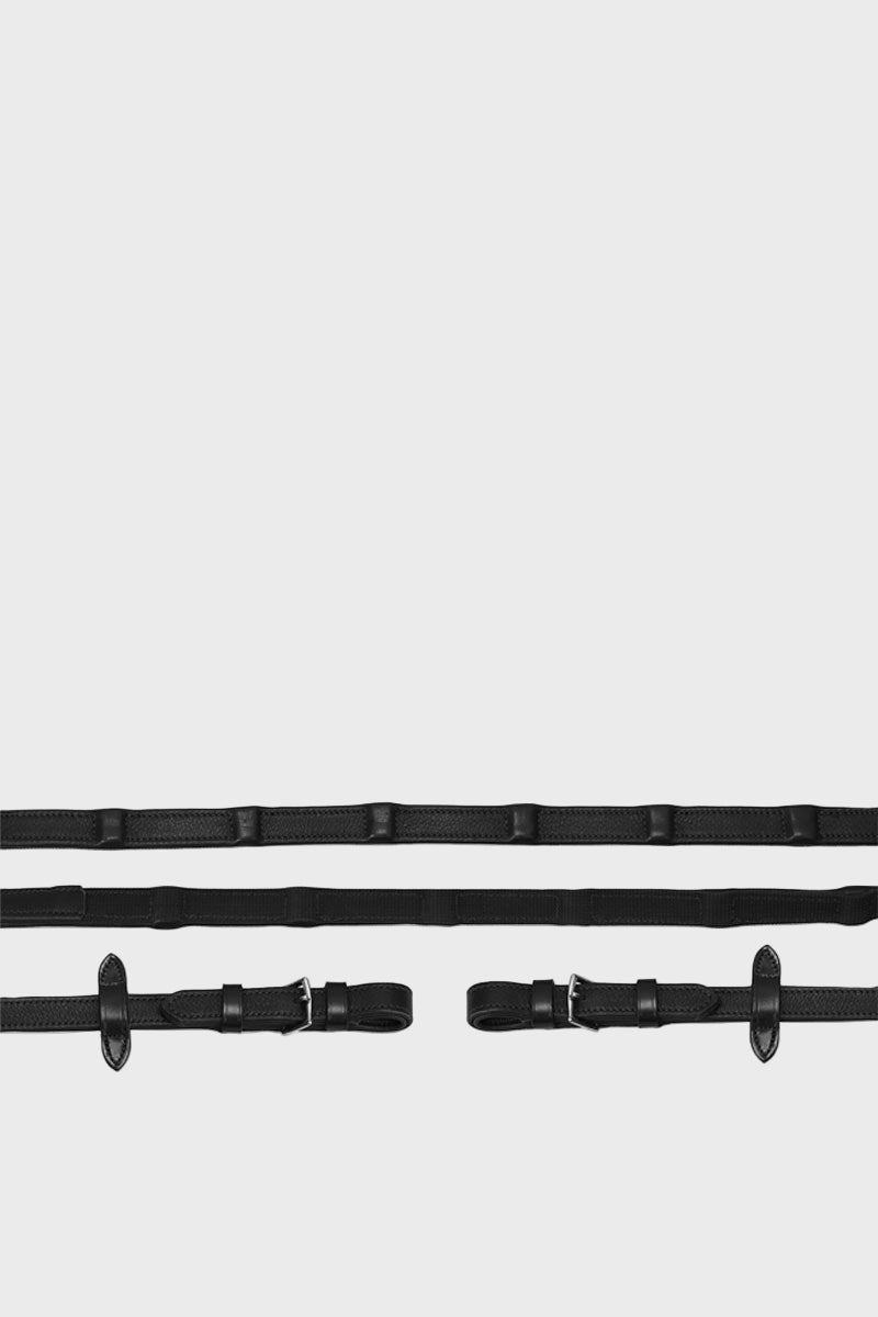 Schockemohle Durasoft Grip Wide Reins Black/Silver