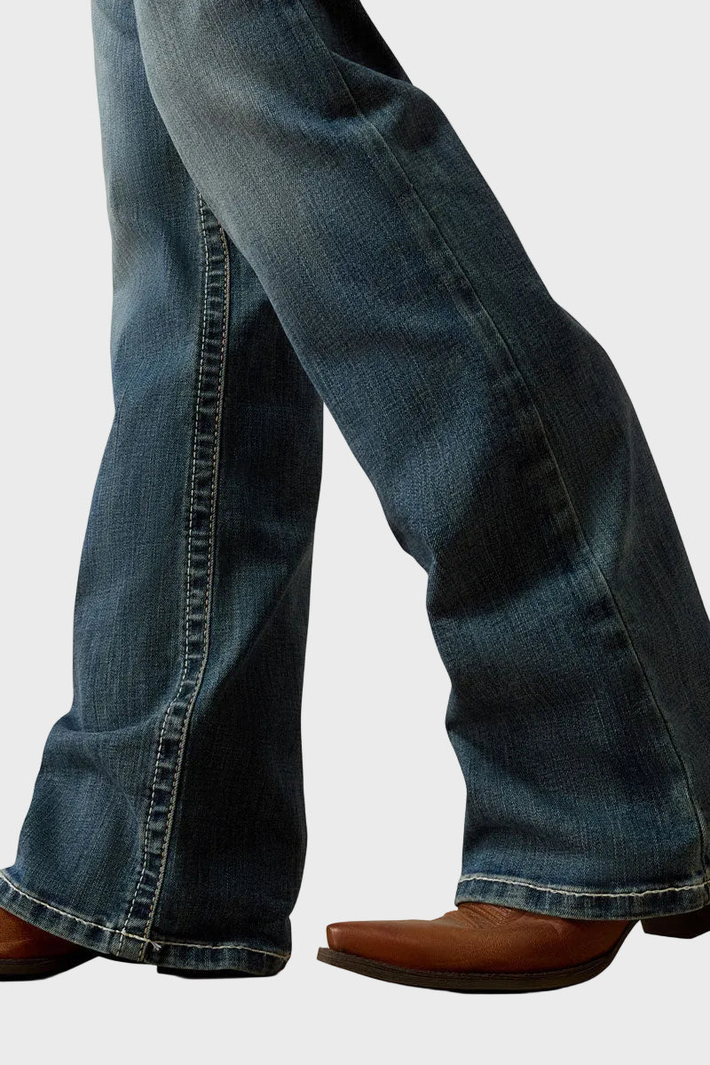 Ariat R.E.A.L. Mid Rise Stretch Whipstitch Boot Cut Jean Rainstorm