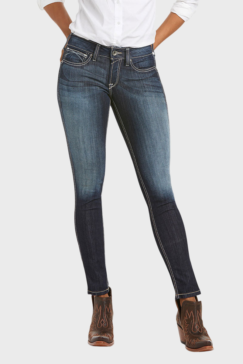 R.E.A.L Mid Rise Outseam Ella Skinny Jean Celestial