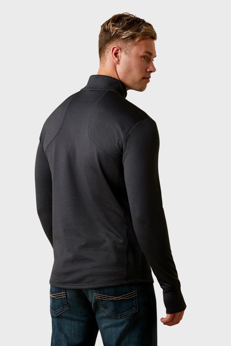 Ariat Men's Gridwork 1/4 Zip Base Layer Black