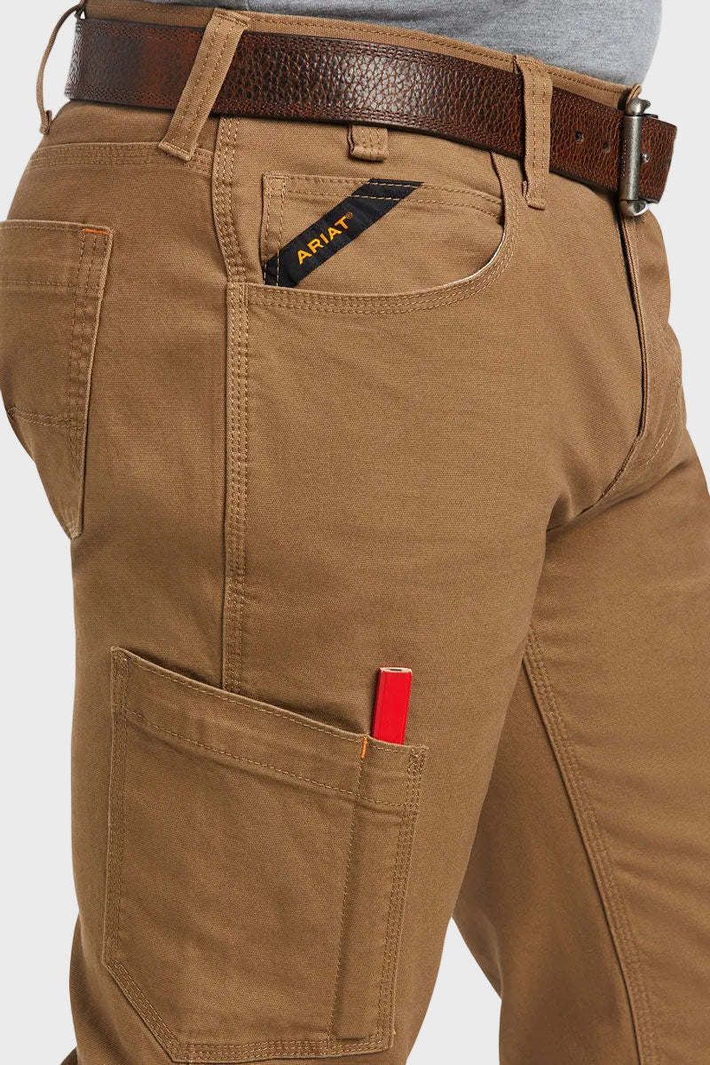 Ariat Rebar M7 Slim DuraStretch Made Tough Straight Trouser Field Khaki 
