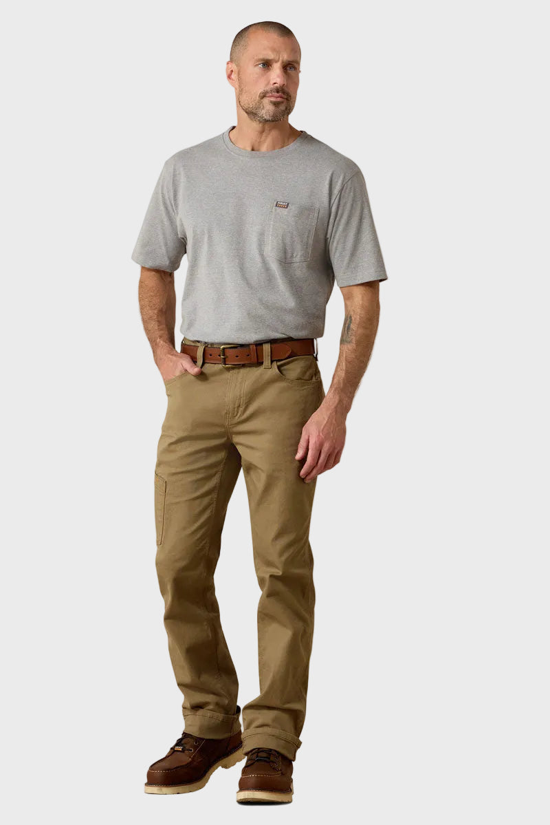 Ariat Rebar M7 Slim DuraStretch Made Tough Straight Trouser Field Khaki 