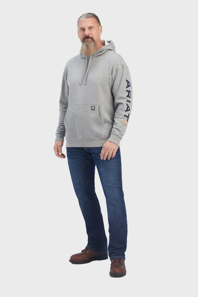 Ariat Rebar Graphic Hoodie Heather Grey/Deep Ultramarine