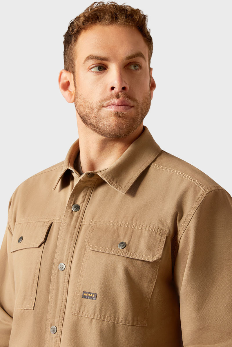 Ariat Men's Rebar Canvas Shirt Khaki