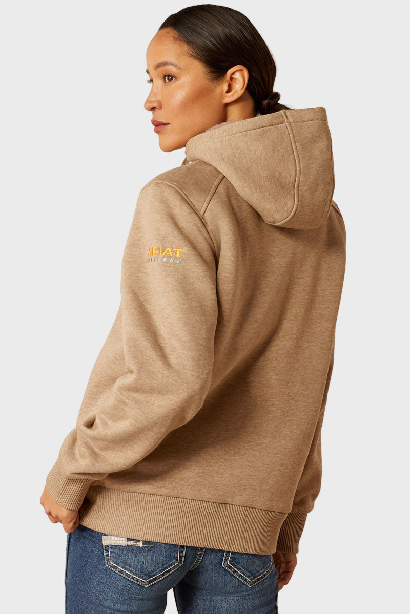 Ariat Rebar All-Weather Sherpa Full Zip Sweatshirt Oatmeal Heather