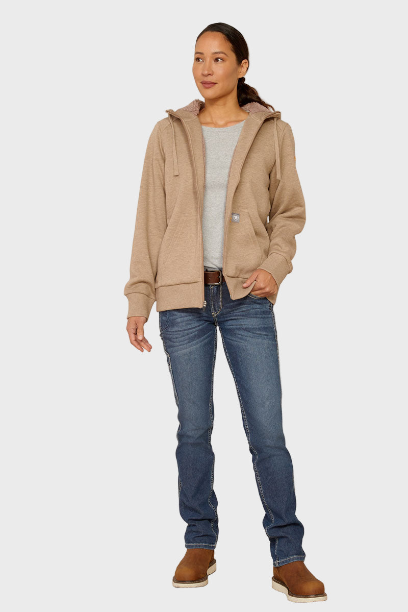 Ariat Rebar All-Weather Sherpa Full Zip Sweatshirt Oatmeal Heather