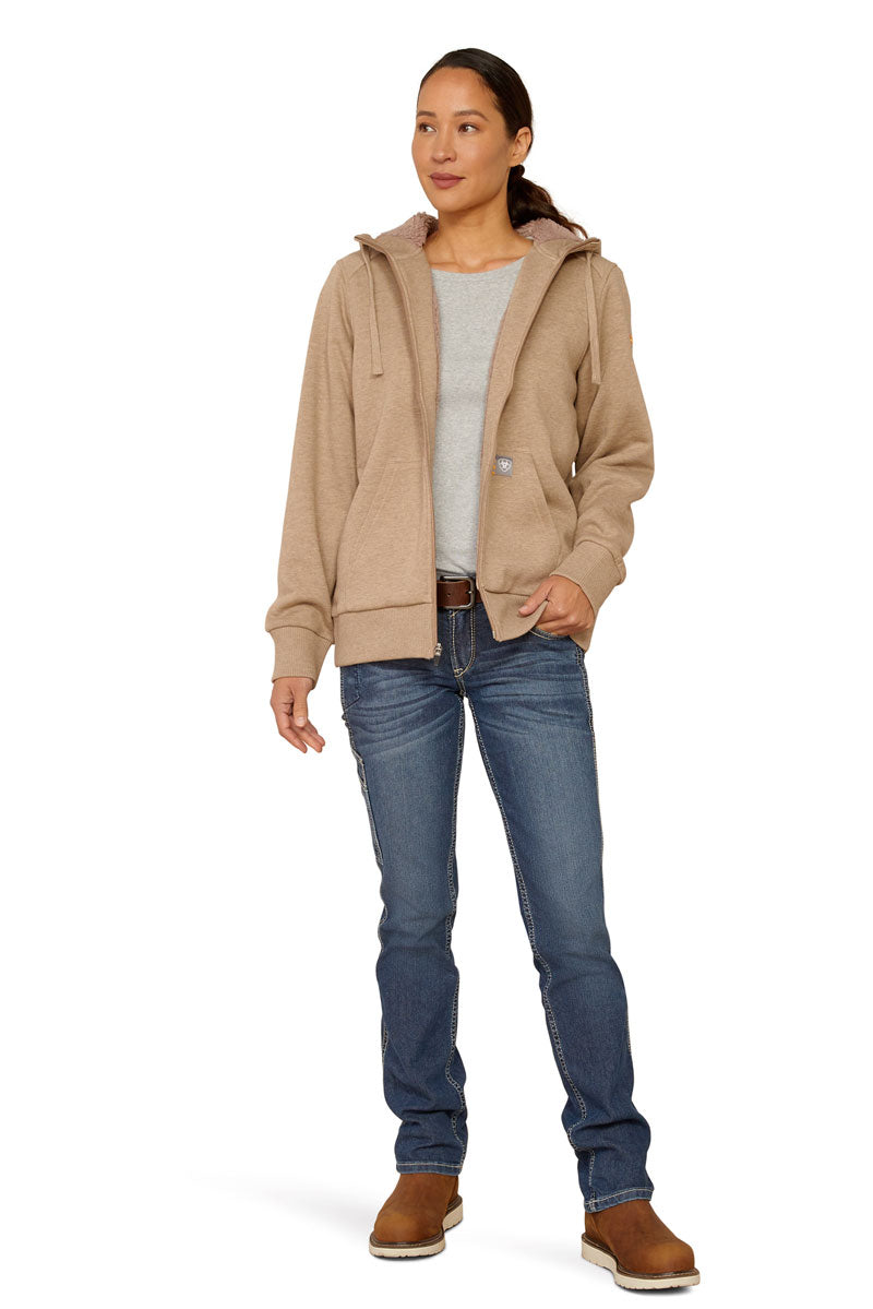Ariat Rebar All-Weather Sherpa Full Zip Sweatshirt Oatmeal Heather