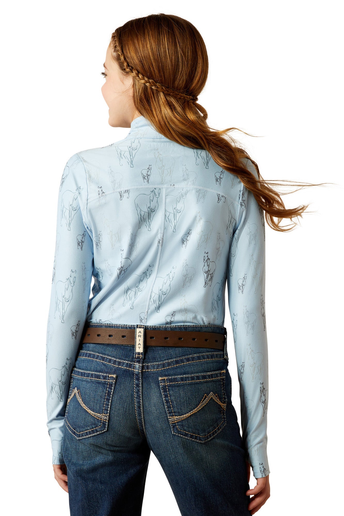 Ariat Kids Lowell 3.0 1/4 Zip Base Layer Sketch Horses 