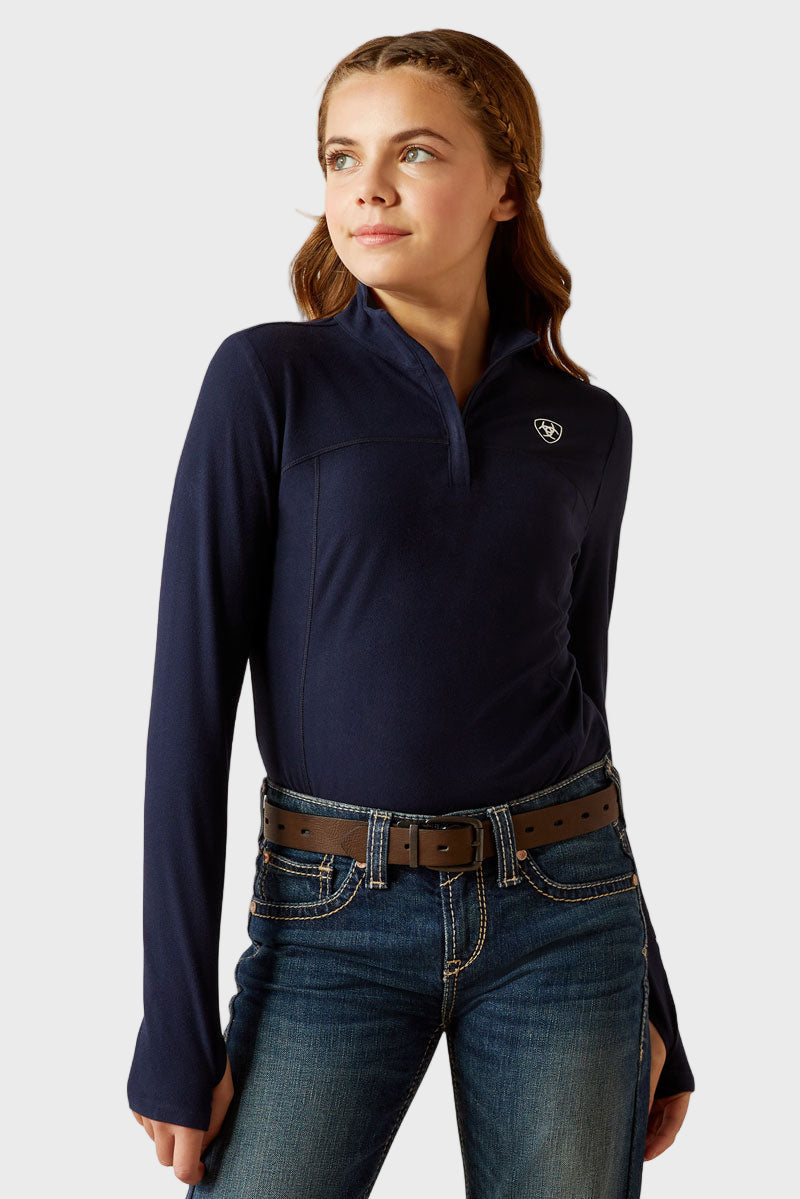 Ariat Junior Lowell 3.0 1/4 Zip Base Layer Navy
