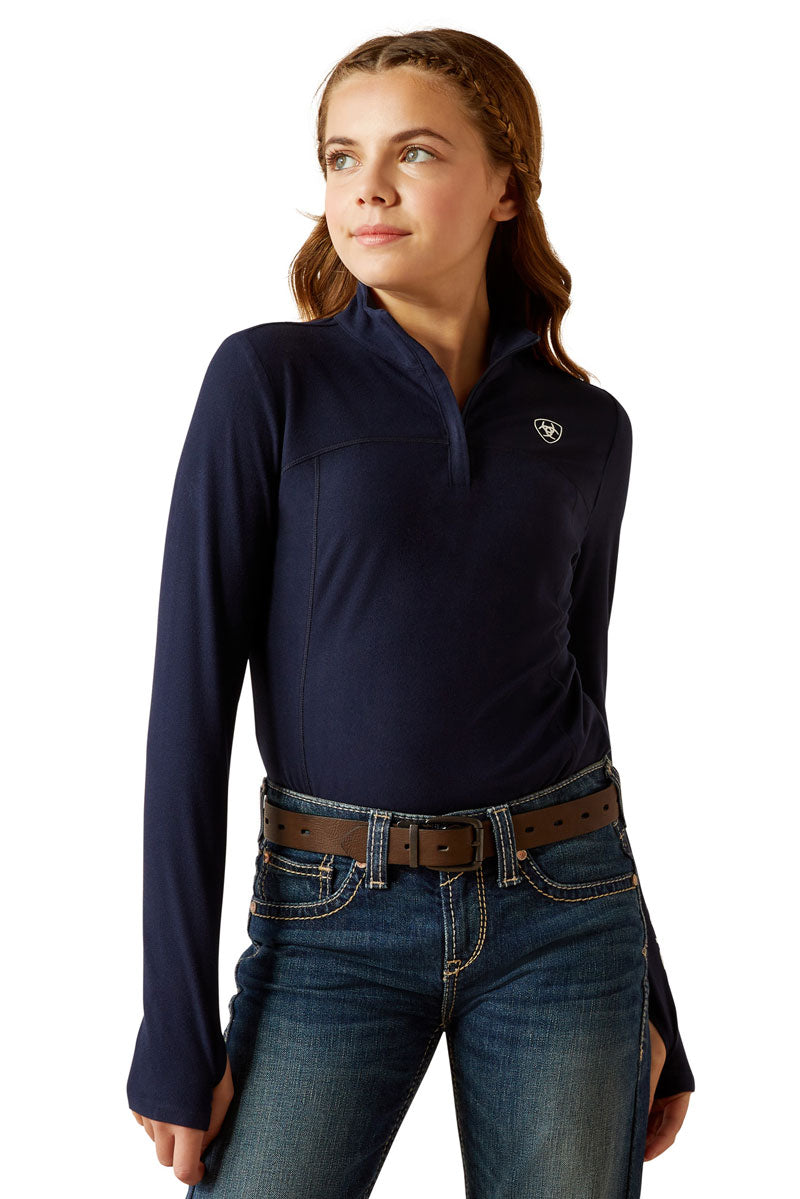 Ariat Junior Lowell 3.0 1/4 Zip Base Layer Navy