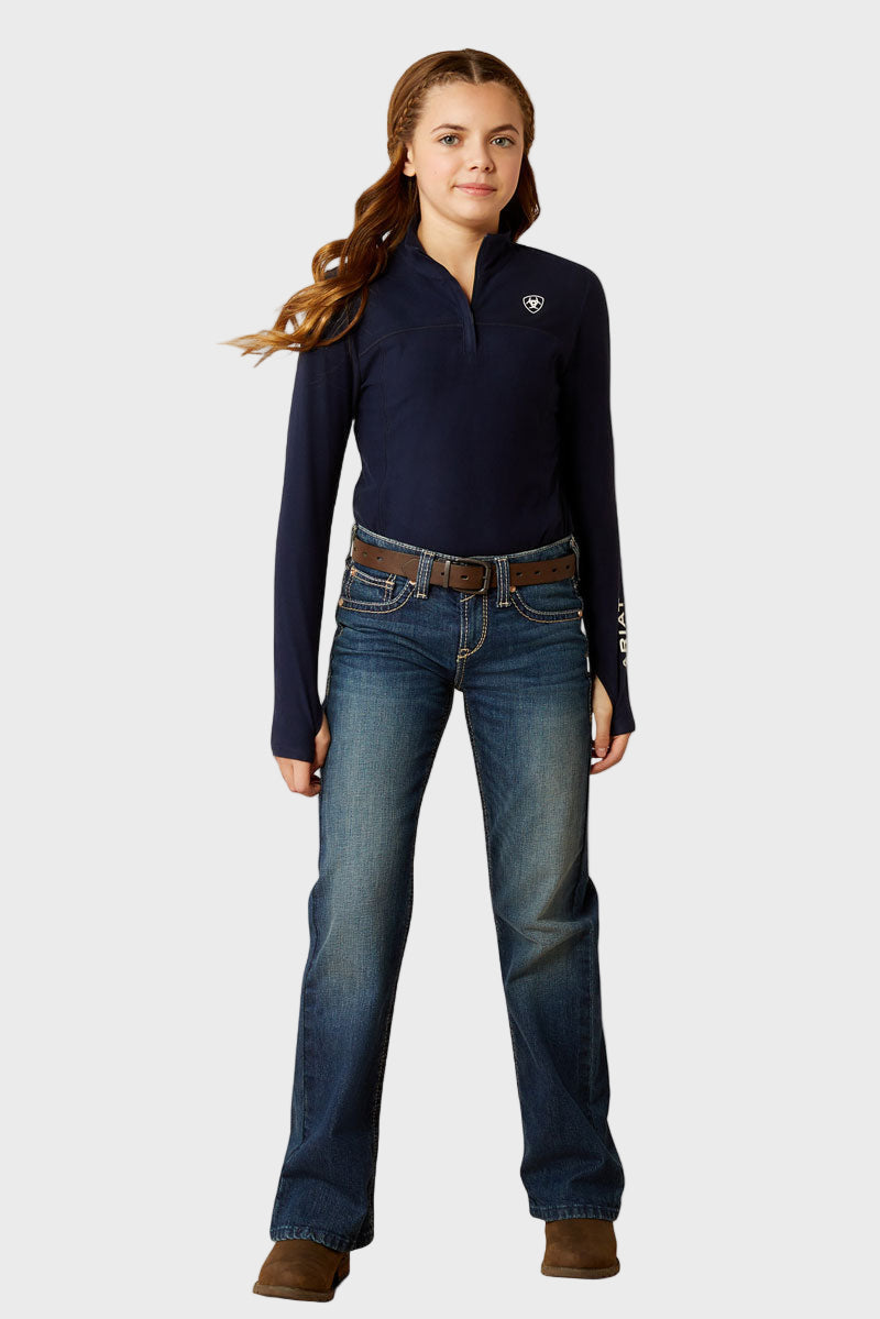 Ariat Junior Lowell 3.0 1/4 Zip Base Layer Navy