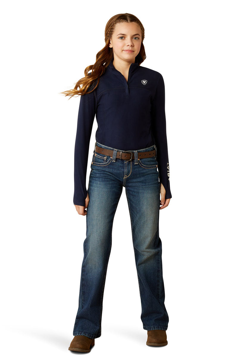 Ariat Junior Lowell 3.0 1/4 Zip Base Layer Navy