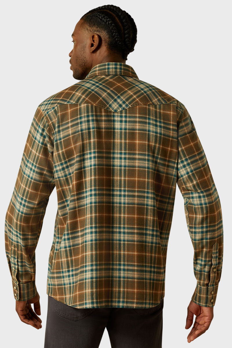 Ariat Men's Henry Retro Shirt Dark Green Print 
