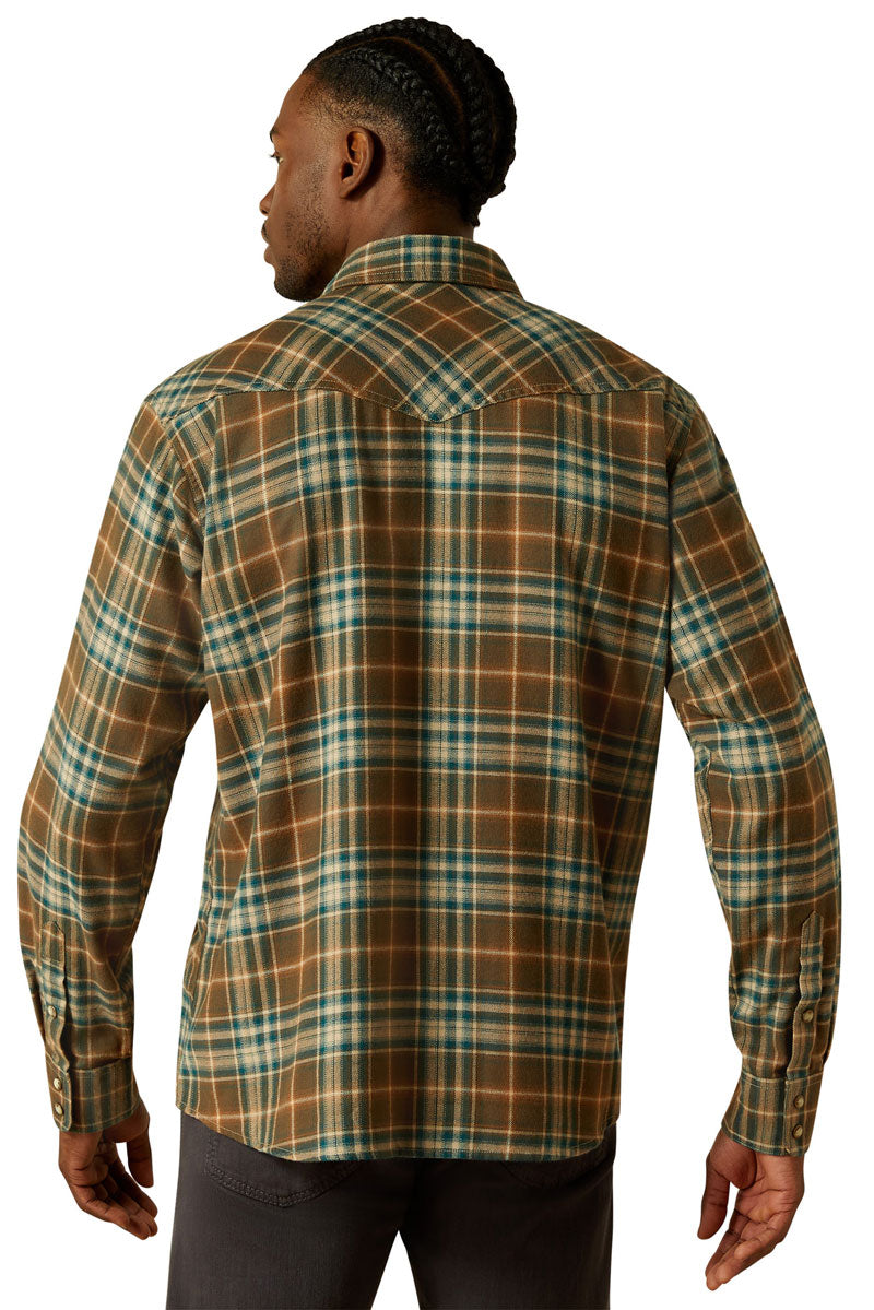 Ariat Men's Henry Retro Shirt Dark Green Print 