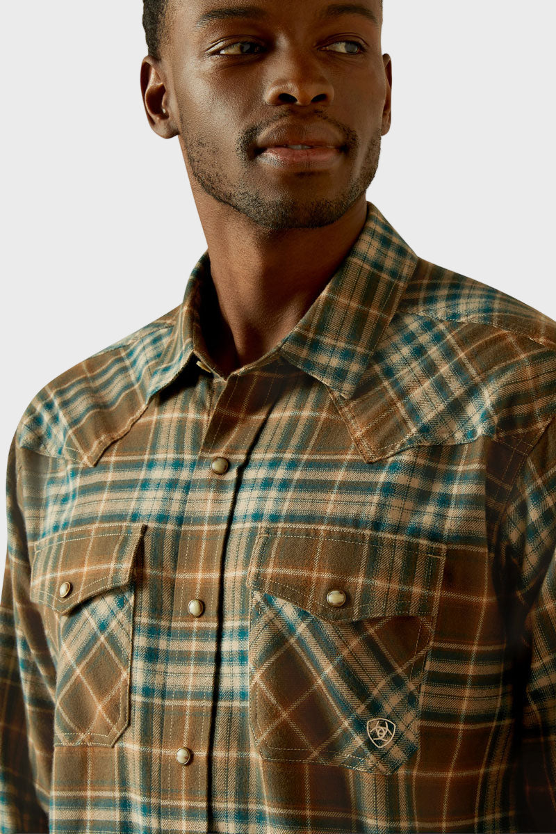 Ariat Men's Henry Retro Shirt Dark Green Print 