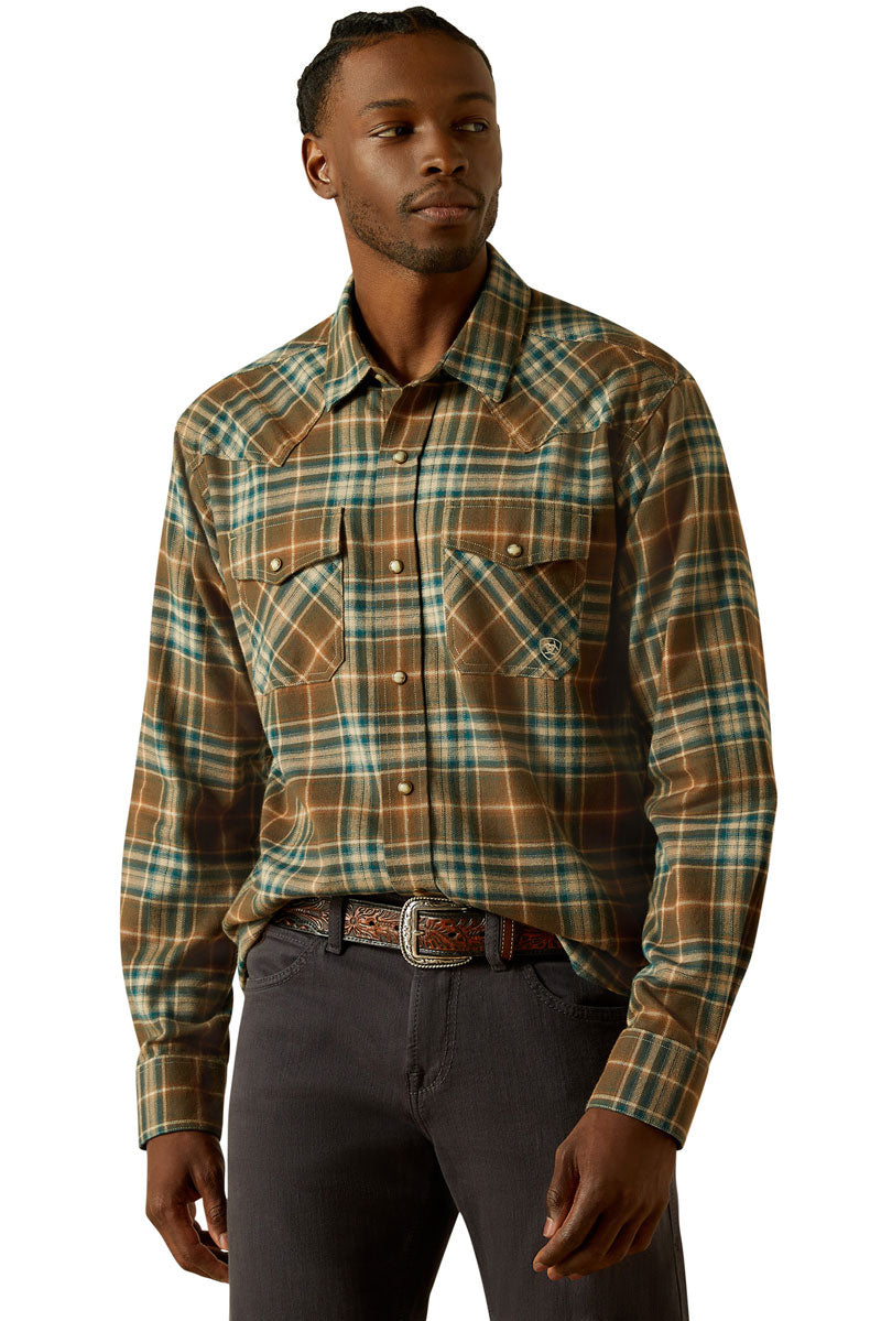 Ariat Men's Henry Retro Shirt Dark Green Print 