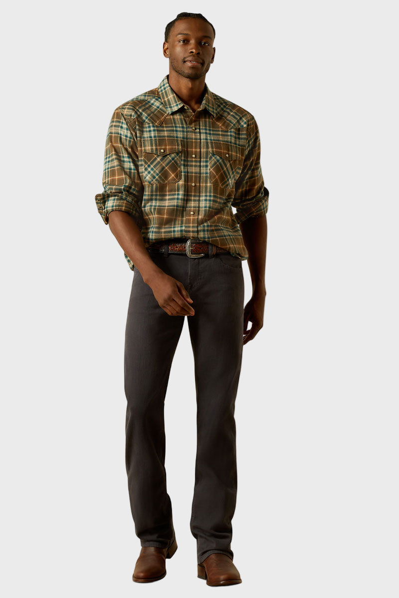 Ariat Men's Henry Retro Shirt Dark Green Print 