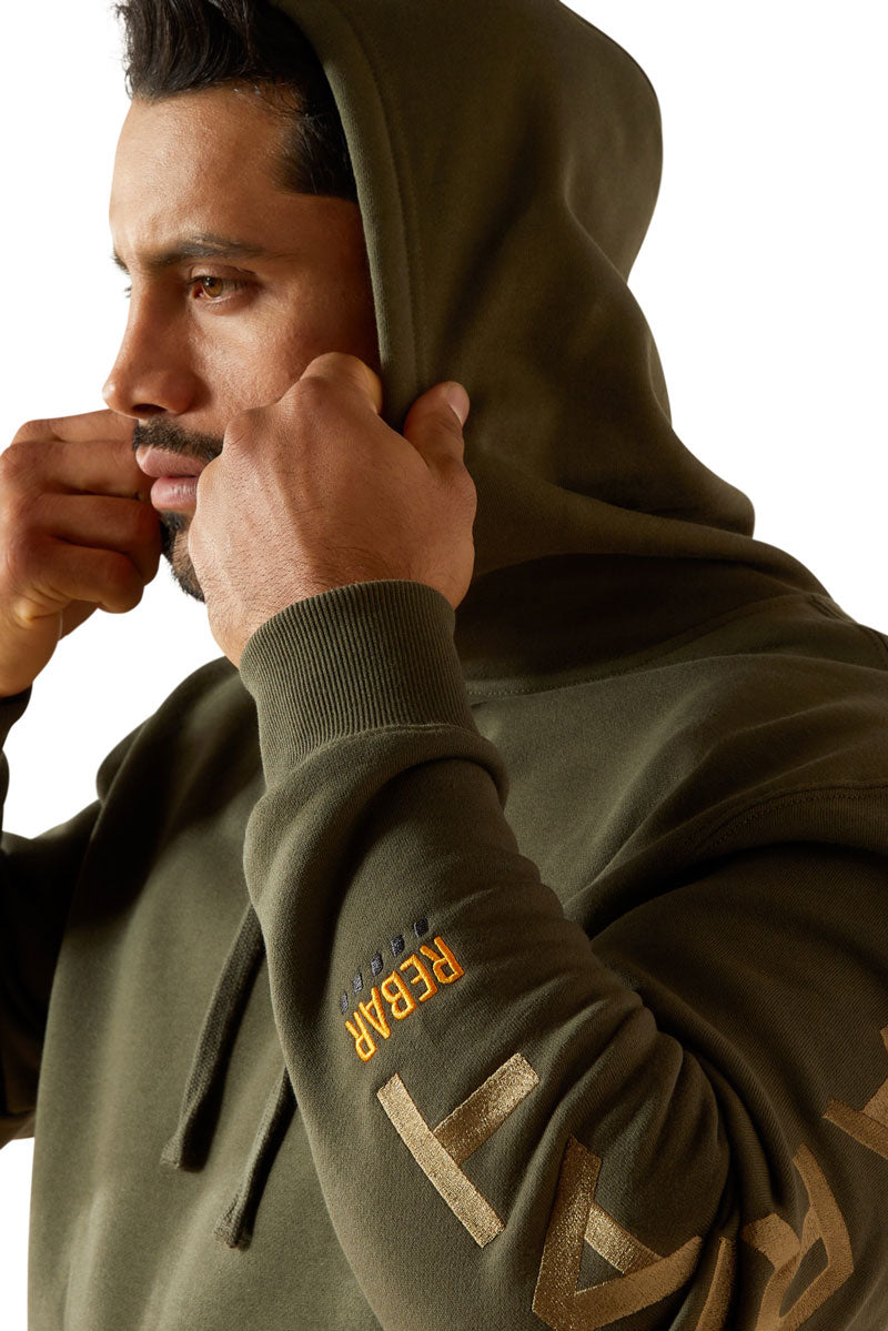 Ariat Men's Rebar Graphic Hoodie Grape Leaf/Dried Herb 