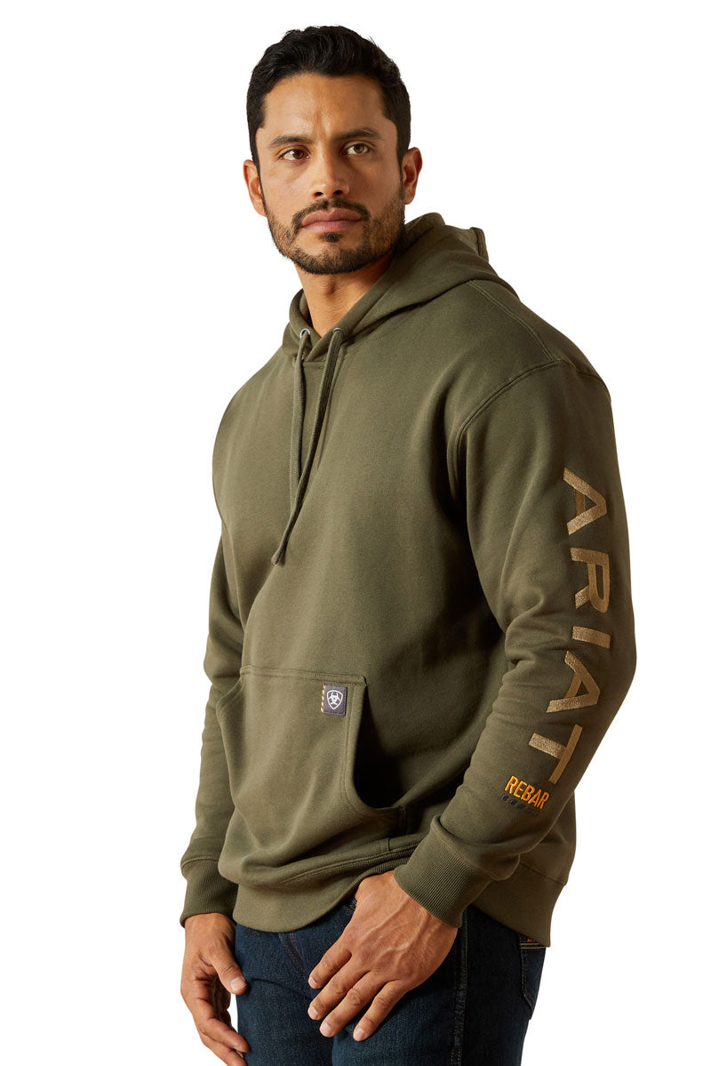Ariat Men's Rebar Graphic Hoodie Grape Leaf/Dried Herb 