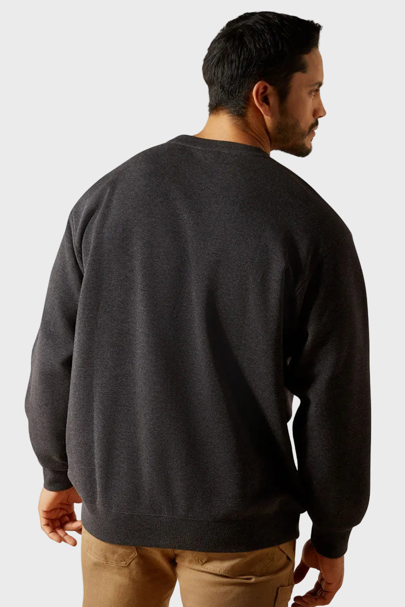 Ariat Men's Rebar Lightweight Sweatshirt Charcoal Heather 