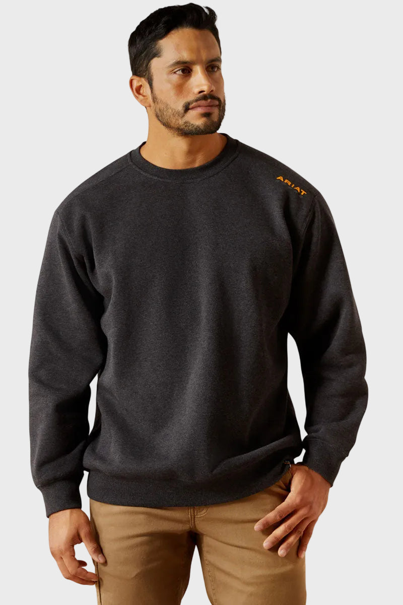 Ariat Men's Rebar Lightweight Sweatshirt Charcoal Heather 