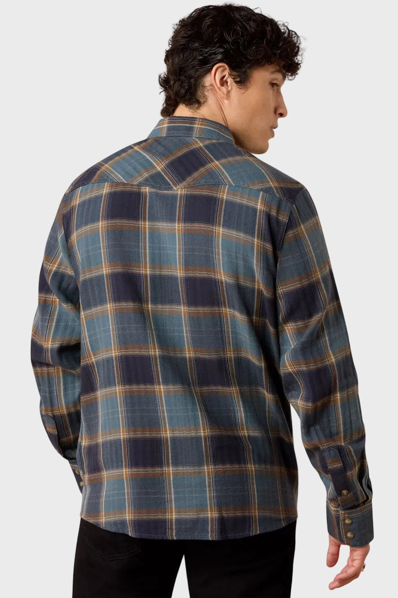 Ariat Men's Retro Harbert Fitted Snap Shirt Inkwell Plaid