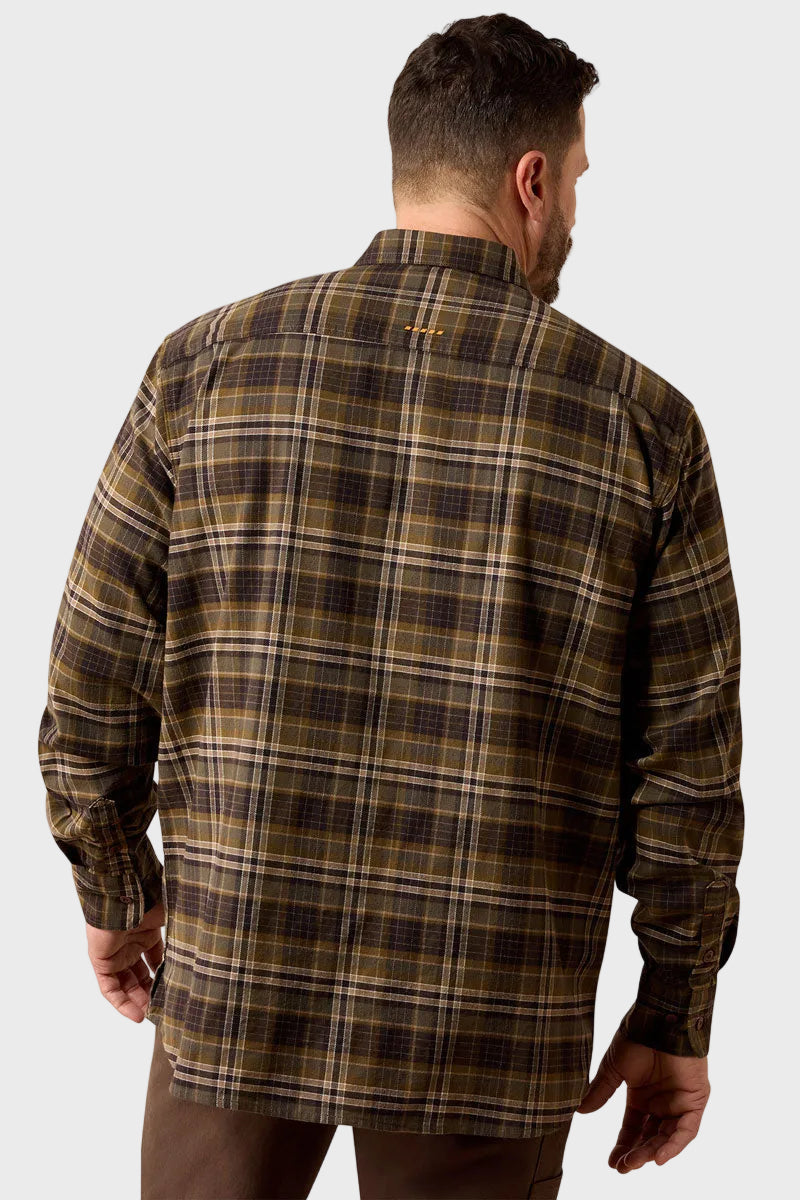 Ariat Men's Rebar Flannel DuraStretch Work Shirt Earth