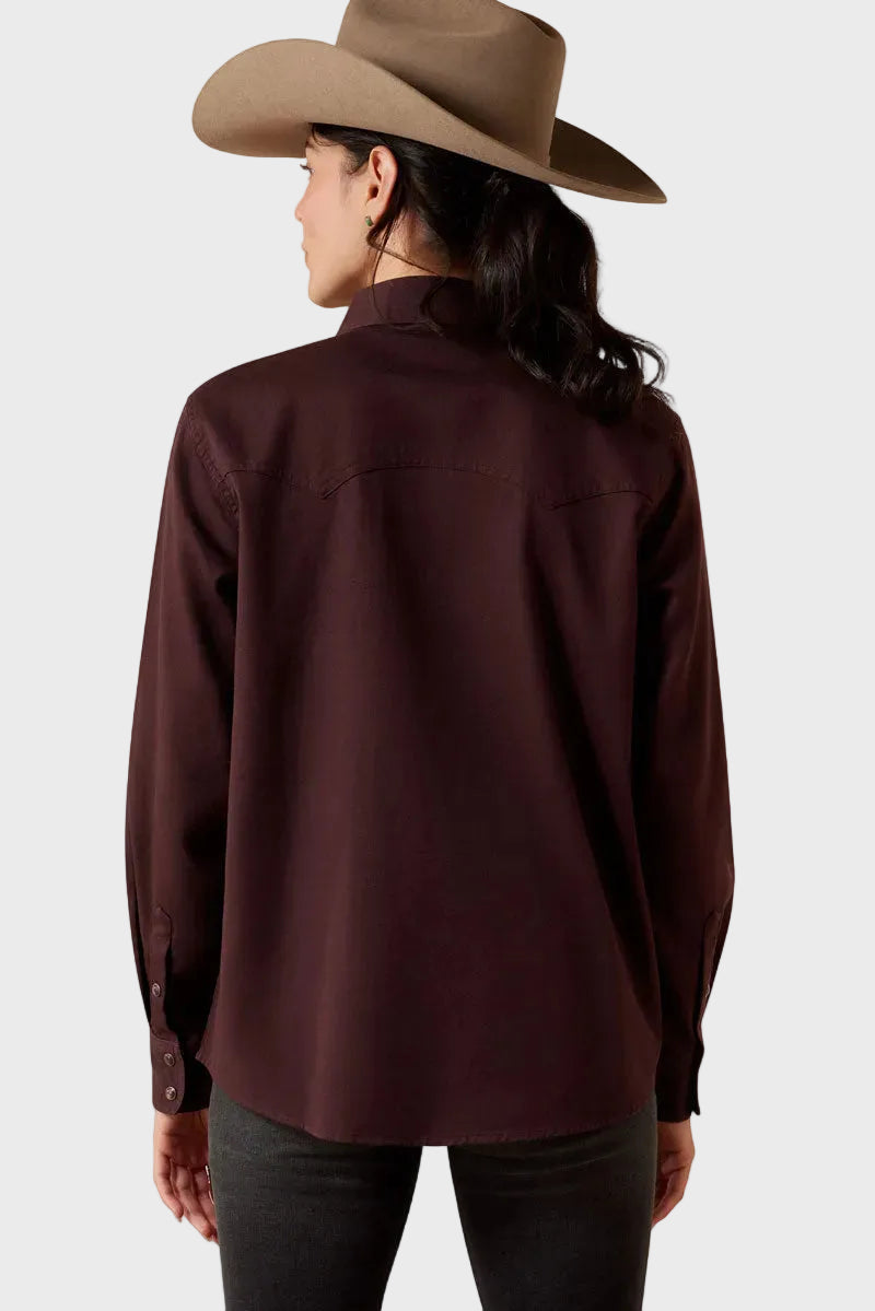 Ariat Earthbound Western Snap Shirt Chocolate Plum
