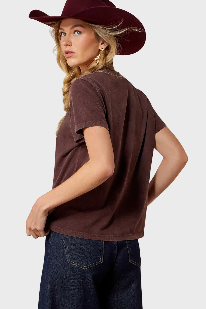 Ariat Rebel With A Clause T-Shirt Chocolate Plum