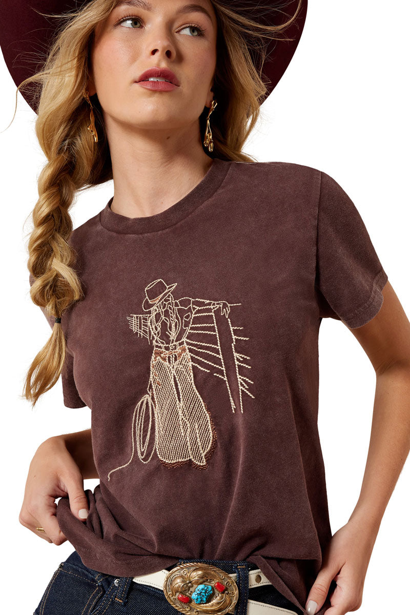 Ariat Rebel With A Clause T-Shirt Chocolate Plum