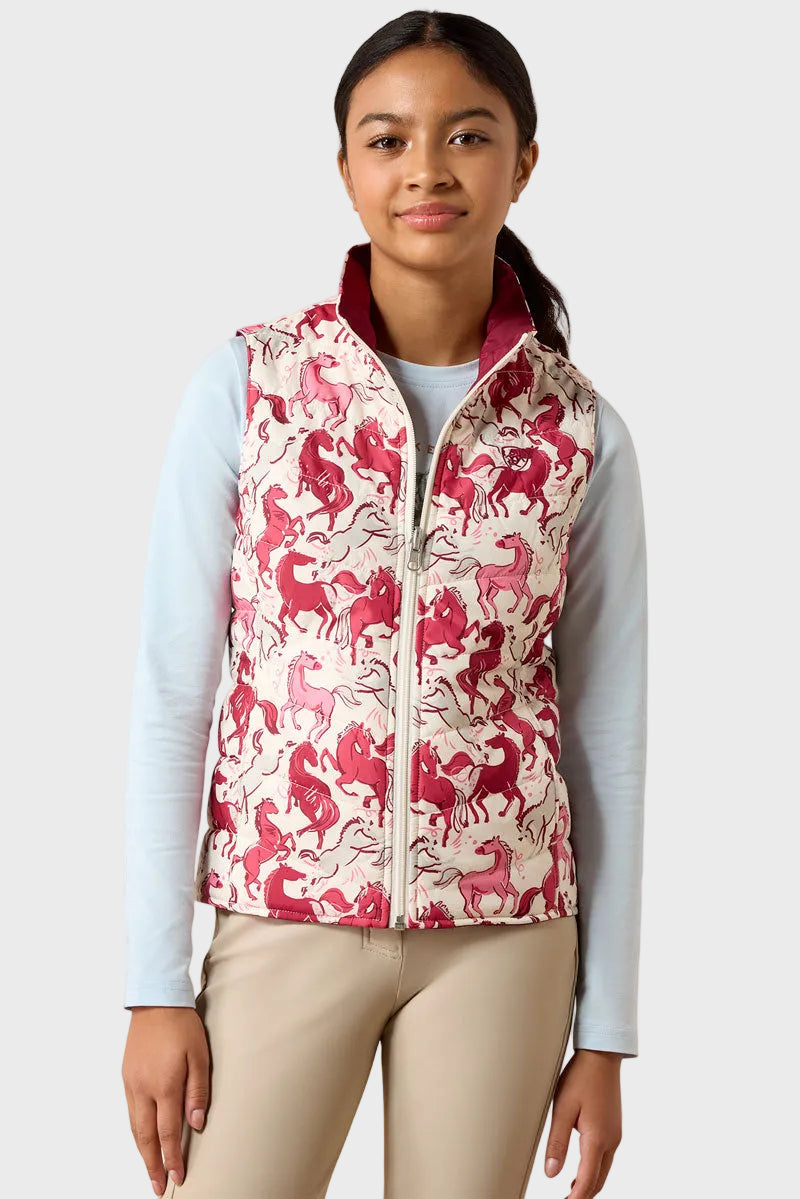 Ariat Youth Bella Reversible Insulated Gilet Vanilla Ice Horsin' Around