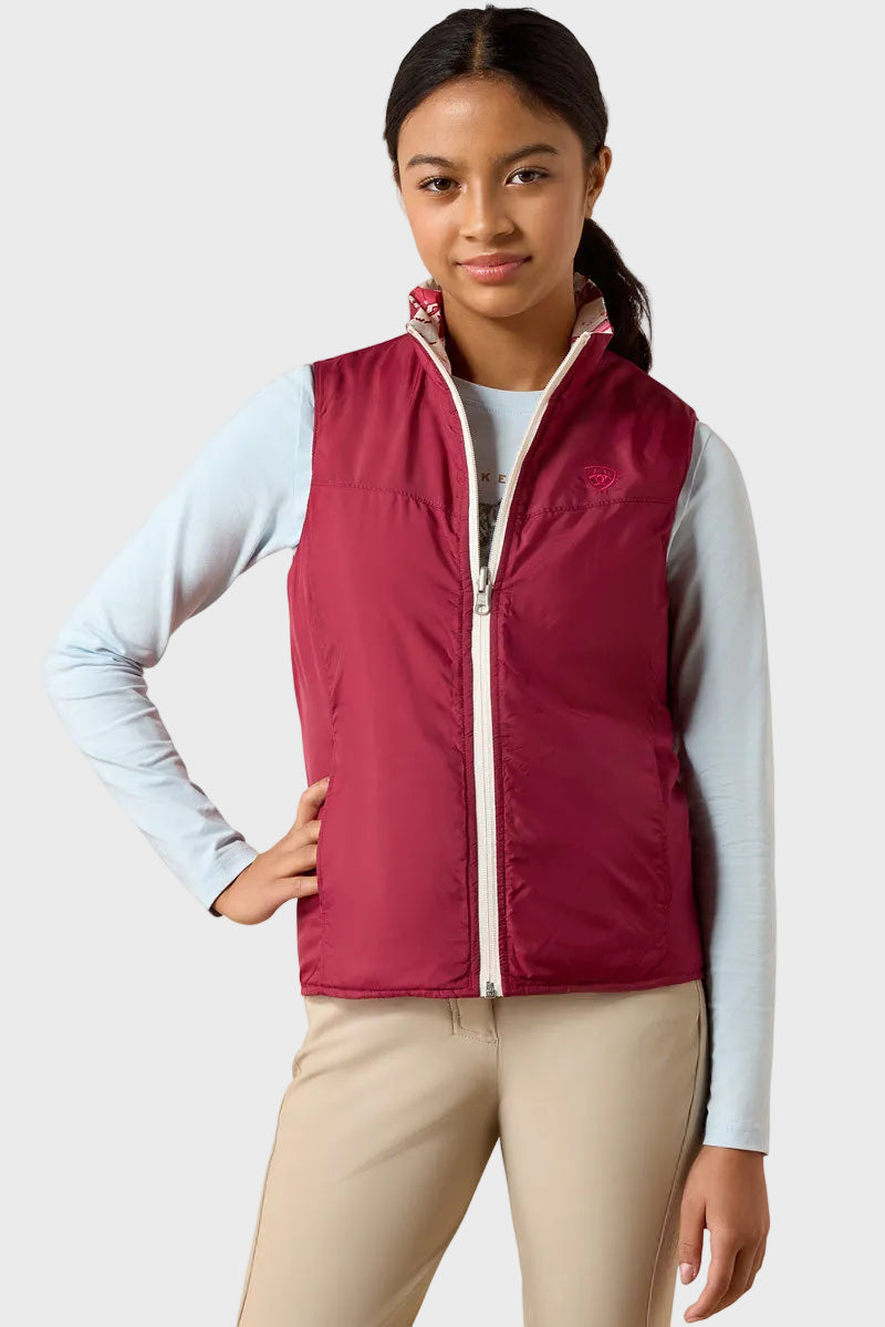 Ariat Youth Bella Reversible Insulated Gilet Vanilla Ice Horsin' Around