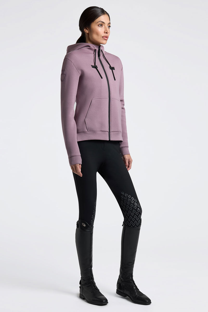 Cavalleria Toscana Cotton Zip Hoodie Grape Shake 