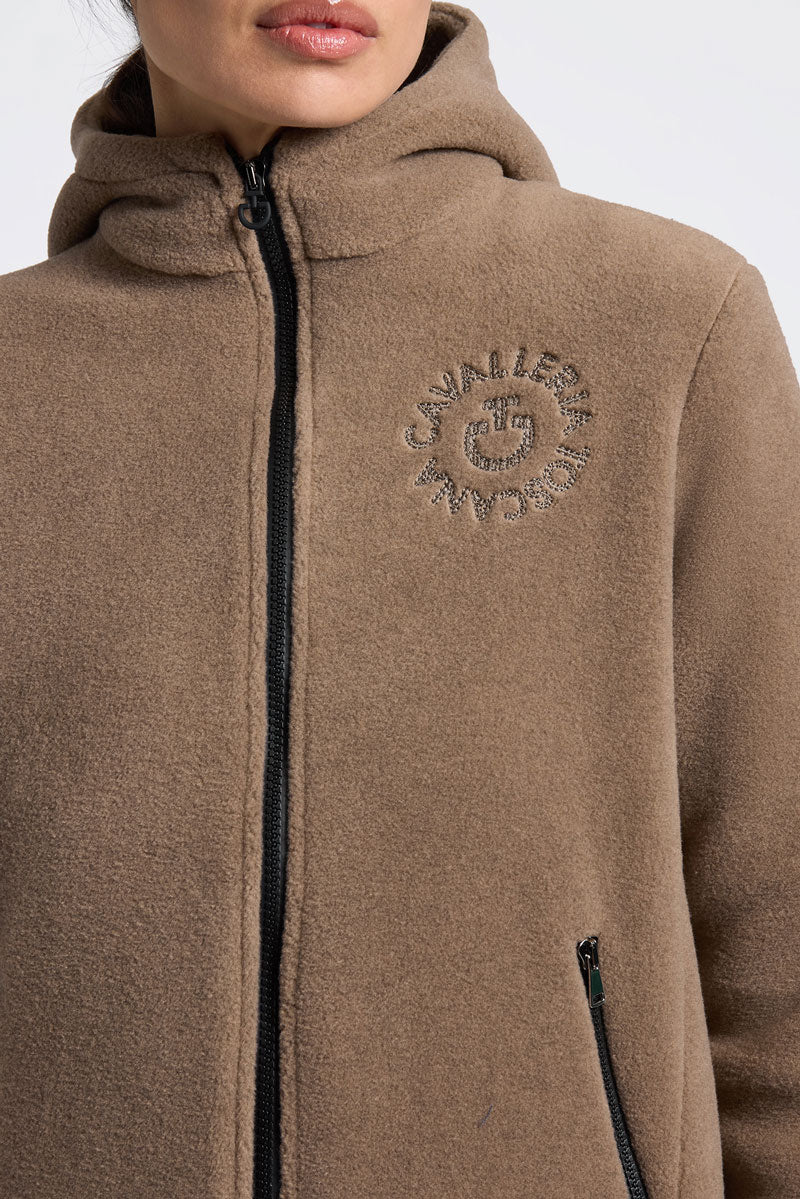 Cavalleria Toscana Fleece Zip Hoodie Walnut
