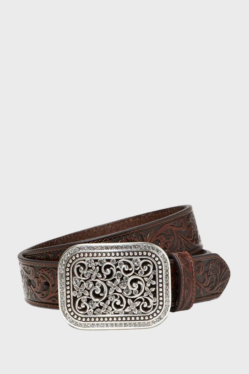 Ariat Rhinestone Filigree Belt Brown