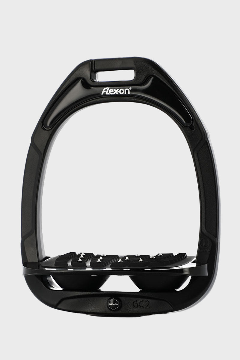 Flex-On Green Composite Stirrups Inclined Ultra-Grip Black Frame with Black Elastomers 