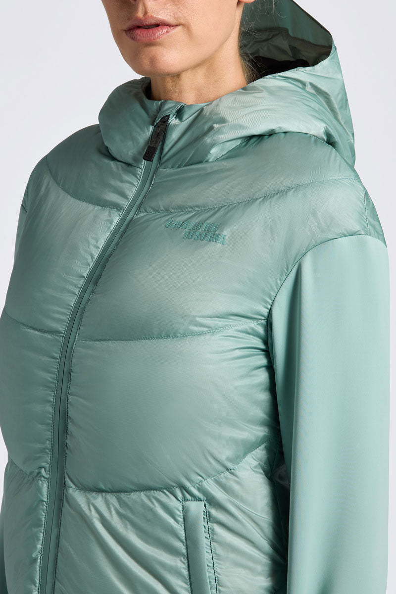 Cavalleria Toscana Hooded Down Padded Nylon Jacket Light Teal Green