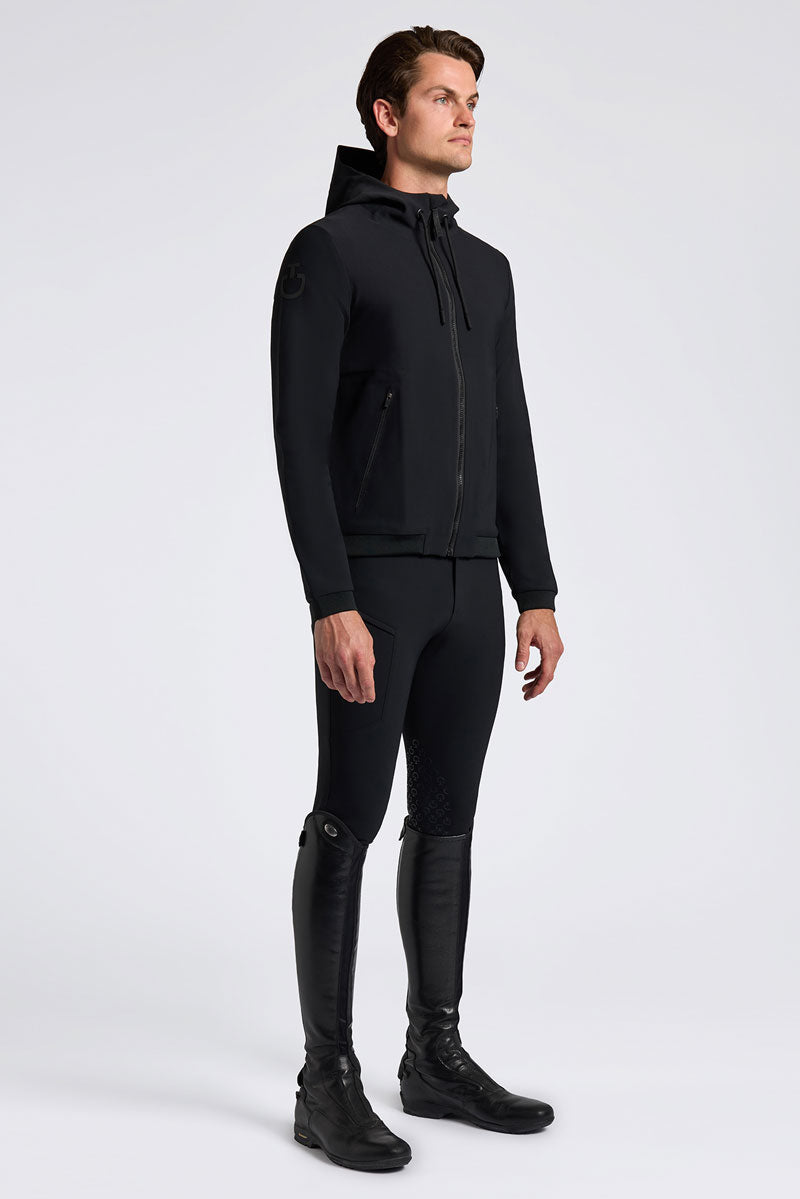 Cavalleria Toscana Perforated Jersey Hooded Softshell Jacket Black