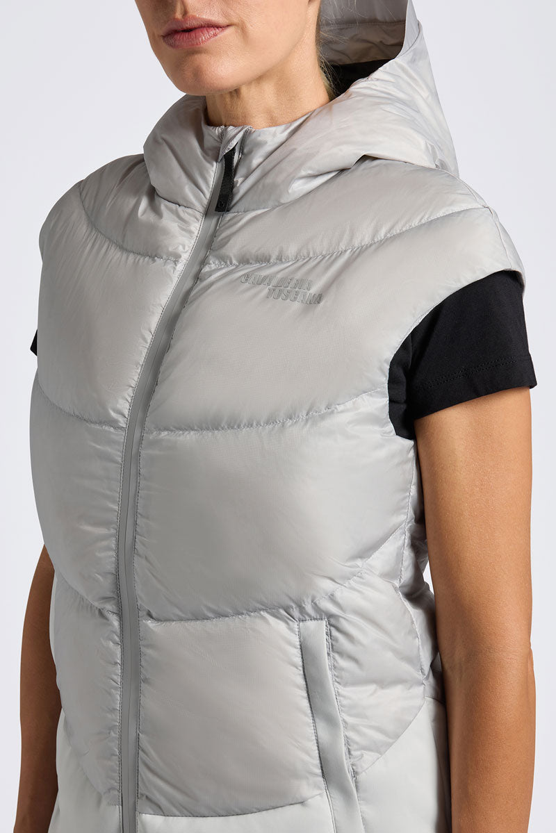 Cavalleria Toscana Hooded Down Padded Vest Light Grey