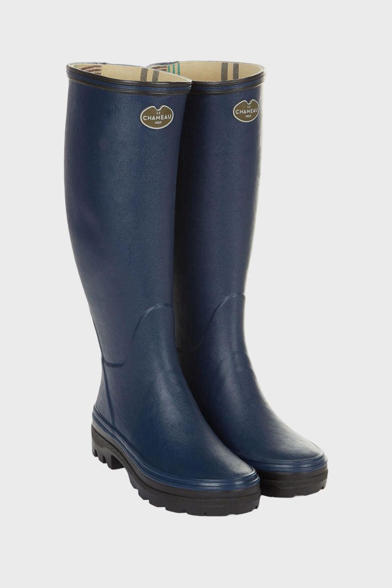 Le Chameau Giverny Jersey Lined Boot Marine Blue